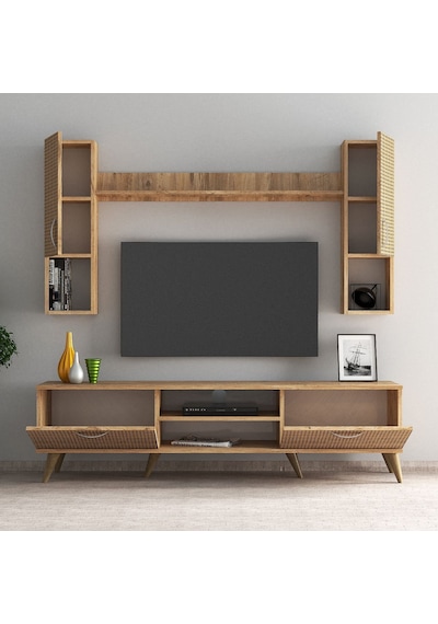 Mega 180 lik Kapaklı Raflı Tv Ünitesi Çam Hazeran Kapaklı - TVU02 Mega 180 lik Kapaklı Raflı Tv Ünitesi Çam Hazeran Kapaklı - TVU02