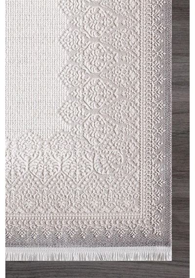 Artemis Halı Romantik 02435a Gri Bej Retro Desenli Halı Bej Gri