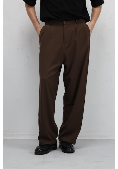 Vamos Baggy Fit Kumaş Pantolon 30-795-1 Kahve