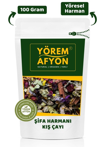 Yörem Afyon Yöresel Hasat, Doğal Şifa Ve Zindelik Için En Güçlü Bitki Karışımlı Kış Çayı 100gr.