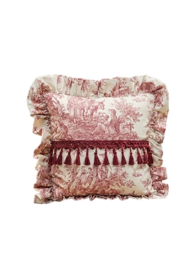 Toilea Burgundy Ruffle Yastık Çok Renkli