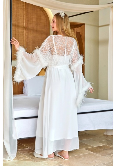 Angbutik Aqua 25596-k Kadın Sabahlık Krem