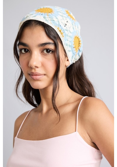 Defacto Kadın Çiçekli Örme Bandana I6818ax26smgn200 Yeşil-gn200