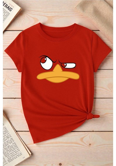 Uyguntarz Unisex Duffy Baskılı Tasarım Tshirt Kırmızı