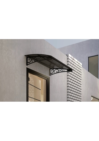 Metal Taşıyıcılı Kapı Üstü Pratik Sundurma Antrasit - Siyah Levha 200 X 150 Md2 Antrasit Gri