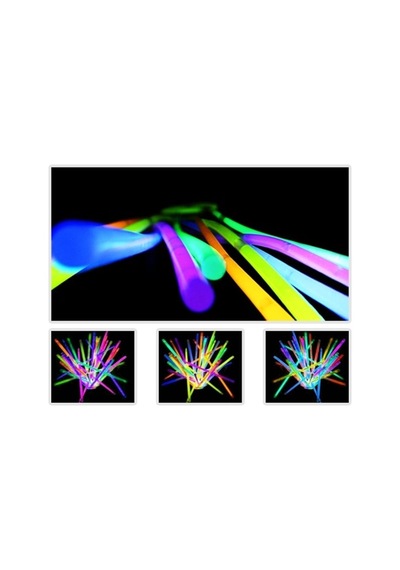Glow Stick 20cm Fosforlu Kırılan Çubuk 100 Adet Çok Renkli