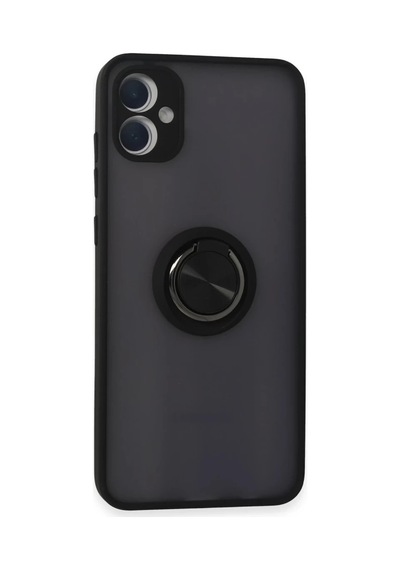Samsung Uyumlu Galaxy A05 Uyumlu Kılıf Montreal Yüzüklü Silikon Kapak - Siyah
