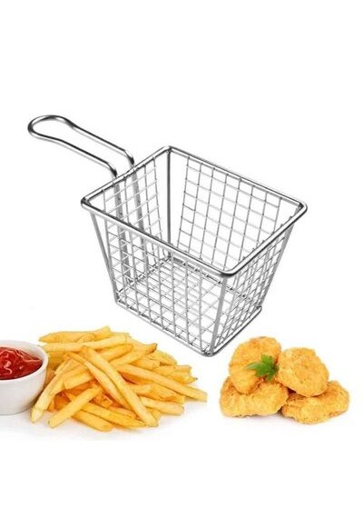 Epinox Paslanmaz Çelik Profesyonel Patates Sunumluk Kare Seyrek Psk-09 Metalik Gri