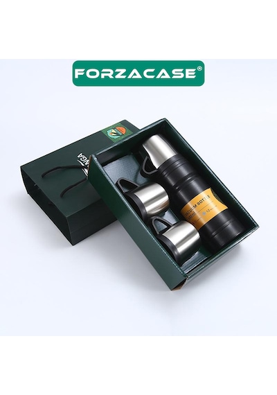 Forzacase 3 Bardaklı Paslanmaz Çelik 700 ML Termos - Fc435 Siyah