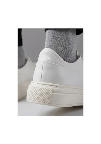Crc Ayakkabı Beyaz %100 Hakiki Deri Yumuşak İç Pedli Bağcıksız Comfort Sneaker Ayakkabısı