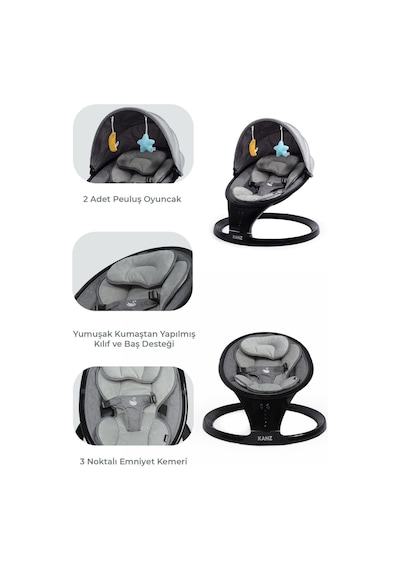 Kanz Swan Elektrikli Ana Kucağı Black Edition