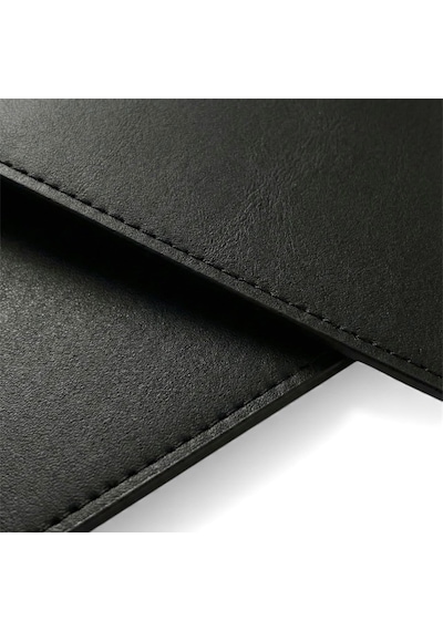 40x90 El Yapımı Deri Masa Pad - Premium Kaymaz Deri Mousepad Ve Klavye Altlığı - Sümen Masa Matı Siyah