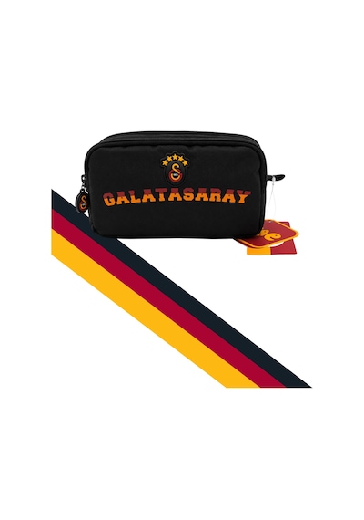 Galatasaray 5 Yıldızlı Rubber Ve Sarı Kırmızı Baskılı Kalem Çantası Siyah