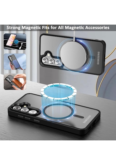Samsung Galaxy Uyumlu S24 Kılıf Mat Magsafe Şarj Titanyum