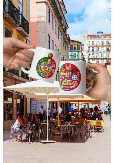 Portekiz Kupa Bardak 2 Adet Seyahat Hatıra Portugal Mug