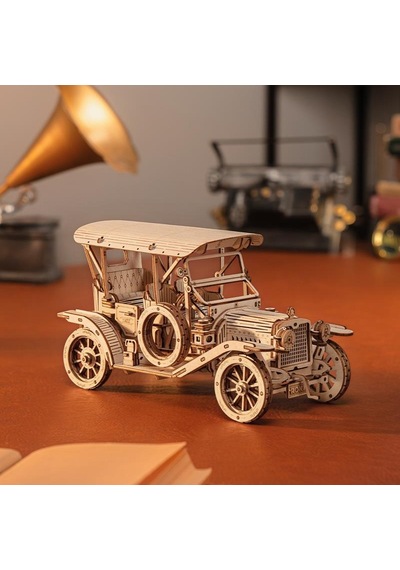 Rokr Mc801 Klasik Araba Vintage Car Dıy Minyatür Maket Model Seti Ahşap 3d Wooden Puzzle 3d Model Kit Detaylı Dekoratif Hobi Seti Ahşap Maket