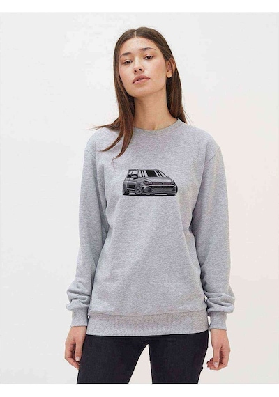 Vw Golf Gtı Baskılı Gri Kadın Sweatshirt (534814023)