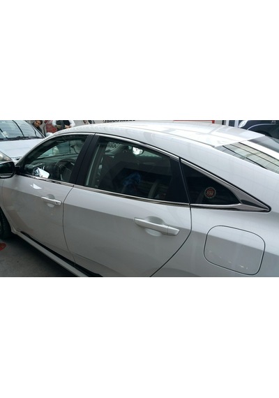 Honda Civic Fc5 Uyumlu Cam Kenar Krom Çerçevesi Çıtası Nikejal 20