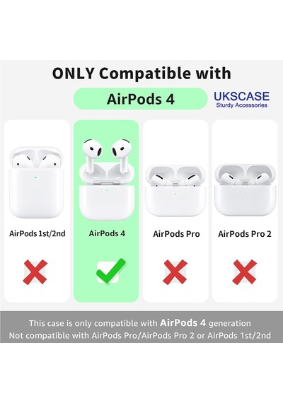 Apple Uyumlu AirPods 4. Nesil Soft Silikon Kılıf Düz Renkler Pembe