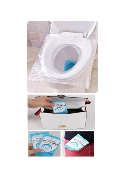 Klozet Örtüsü Tek Kullanımlık Klozet Poşeti Klozet Kapak Örtüsü Dispenseri 50 Adet Çok Renkli