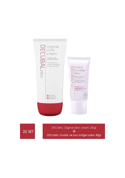 Decubal Dudak Ve Kuru Bölge Balsamı 30 Ml + Kuru Ve Hassas Ciltler İçin Nemlendirici 250 Gr