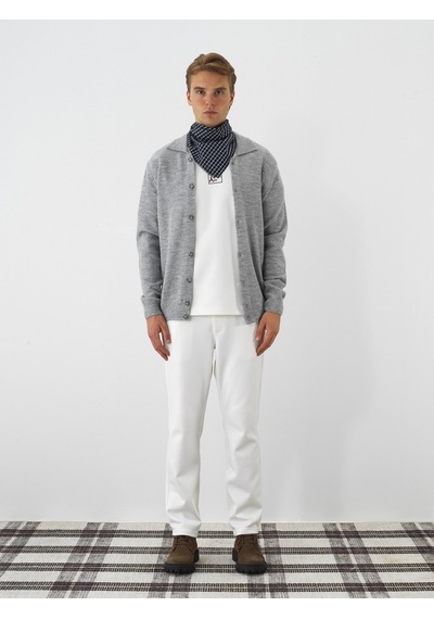 Xint Gri Yumuşak Dokulu Regular Fit Hırka 801861 Gri Melanj