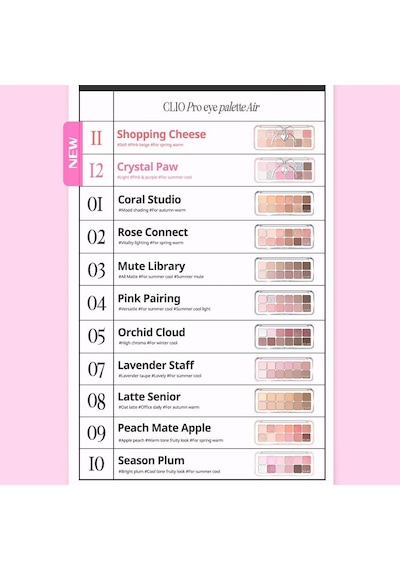 Clıo Hafif Dokulu Yoğun Renklere Sahip Göz Farı Paleti Clıo Pro Eye Palette Air 03 Mute Library