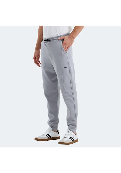Slazenger NACIO Erkek Cepli Dar Paça Gri Eşofman Altı
