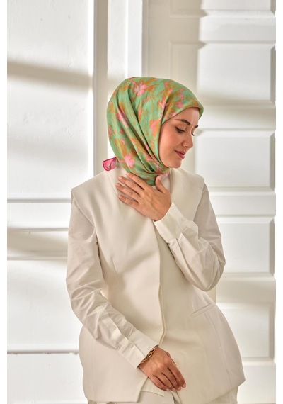 Silk Home Velora Eşarp 161001-28 Pembe, Su Yeşili, Turuncu, Gri