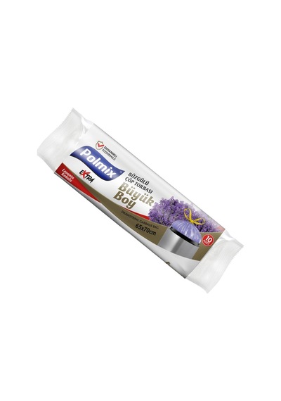 Büyük Boy Büzgülü Çöp Torbası 65x70 Cm Lavanta Kokulu 10'lu