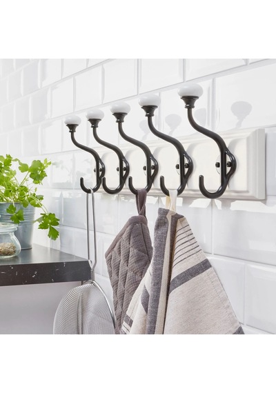 Ikea Landkrabba Banyo Askısı 5 Kancalı 50 X 13 X 8 Cm Beyaz - Siyah
