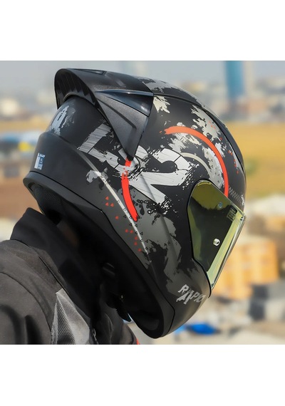 Rapıd 2 Race Cırcle Kapalı Motosiklet Kaskı Mat Siyah-kırmızı Gold Cam Mat Siyah-kırmızı