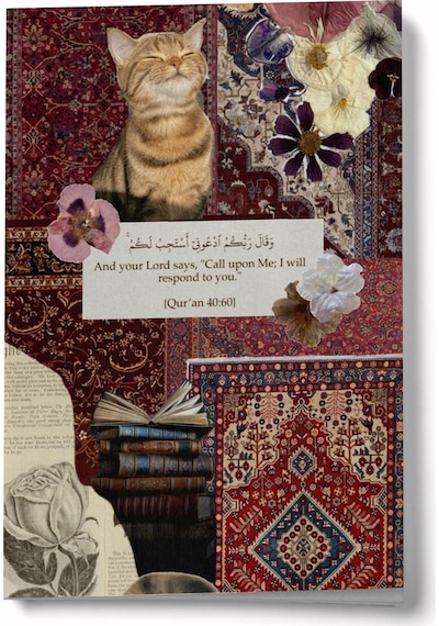 Kolaj Serisi 52 Rabbine Dua Et A6 Çizgili Mini Defter Not Defteri Çok Renkli
