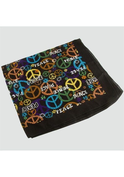 Zero Land Barış - 371 - Desenli Bandana - Ece-umay - 50x50 Siyah