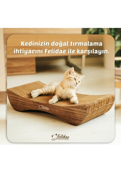 Oluklu Mukavva, Kedi Tırmalama Kanepesi Yatay Tırmalama / 50x10x24cm Small - Cs8 Dw