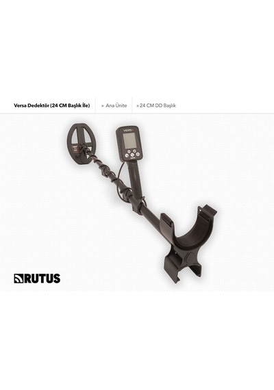 Rutus Versa Dedektör 24cm Dd Başlık İle Metal Dedektörü