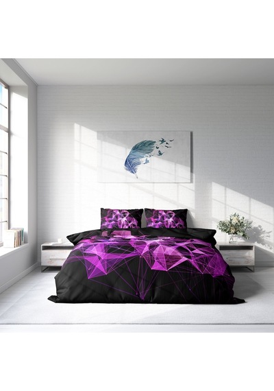 Monohome Purple Diamonds 3D Çift Kişilik Nevresim Takımı Mor