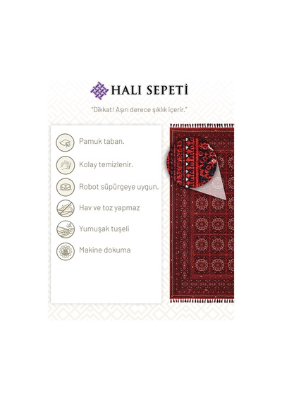 Luxess Buhara 1151 Kırmızı Pamuk Taban Halı Kırmızı - Kırmızı