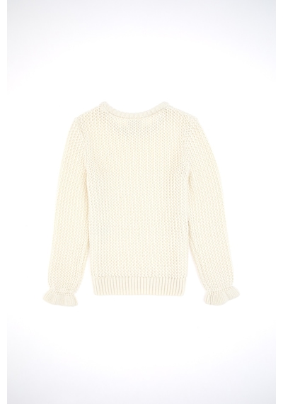 U.S. Polo Assn. Kız Çocuk Bisiklet Yaka Krem Kazak 50316269-VR256