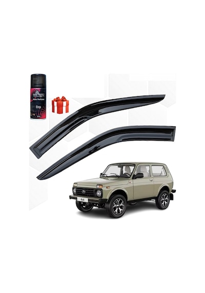 Caraks Lada Niva Mügen Cam Rüzgarlığı Tek Kapı Araç 2'li Takım + Koku
