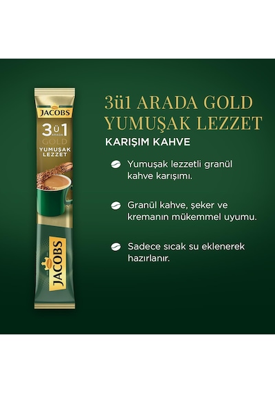 Jacobs 3ü1 Arada Yumuşak Lezzet 1 Kutu 40 Adet 18 G Granül