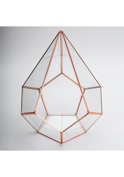 31x22x22cm Bakır Rose Gold Geometrik Teraryum Cam Fanus Takı Aksesuar Çikolata Kutusu Diğer