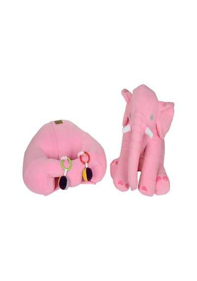 Çıngıraklı Pembe Bebek Destek Oturma Minderi Ve Pembe Uyku Fili