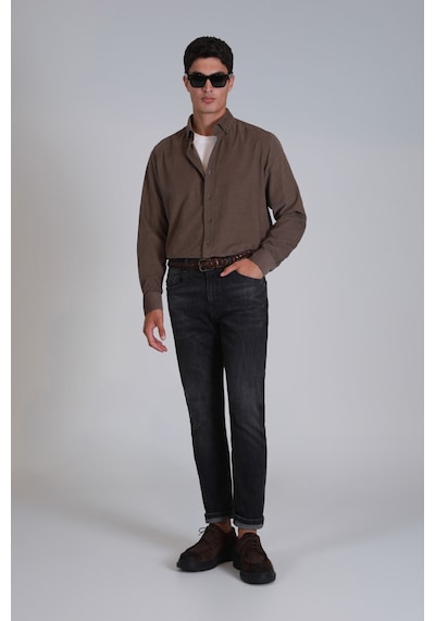 Lufian Water Erkek Basic Gömlek Slim Fit Kum Kum 112010664100580 Kum