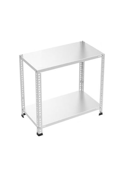 Raf Burada  2 Katlı Galvaniz Çelik Raf - Depo, Arşiv, Kiler, Dosya, Market Rafı-59x75 cm-50 cm-1.00 mm