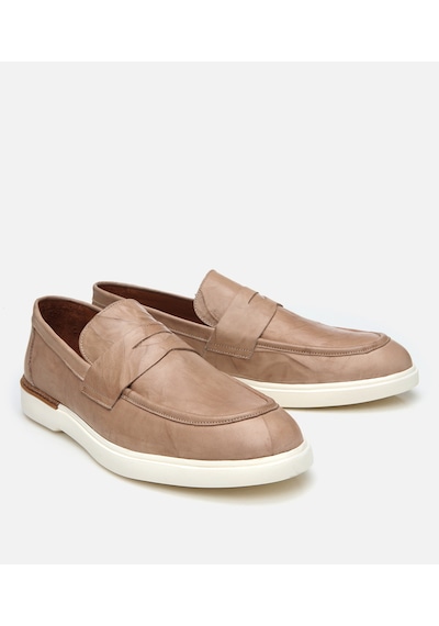 Hotiç Erkek Deri Bej Ultra Hafif Tabanlı Klasik Loafer 02ayh305440a310 Bej
