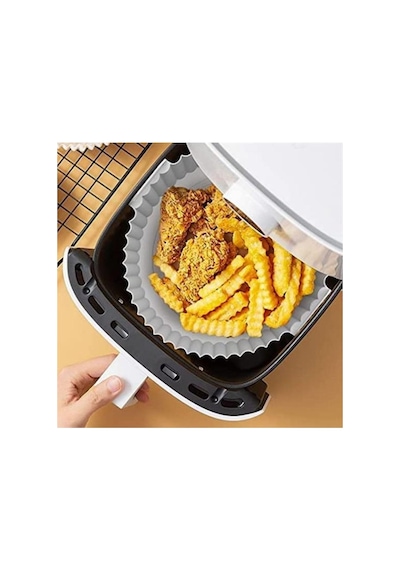 Tr Renkli Isıya Dayanıklı Yıkanılabilir Silikon Fırın Ve Airfryer Yuvarlak Pişirme Matı 20 Cm