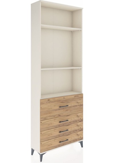 Arges Dolap 3 Raflı 4 Çekmeceli 88x30x243 Aytaşı-çam Aytaşı