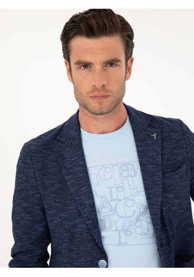Cacharel Lacivert Slim Fit Pamuk Karışımlı Ceket Cacharel Lacivert Slim Fit Pamuk Karışımlı Ceket