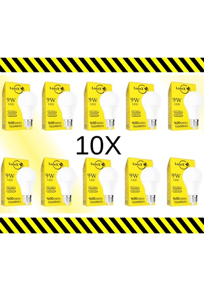 Lorex 9w Beyaz Işık Led Ampul 10adet Q